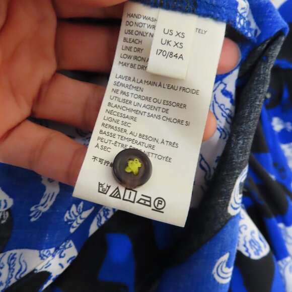 Anthropologie Emily Isabella Blue Panther Print Top XS - Picture 8 of 9